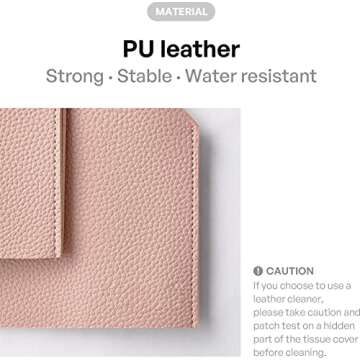 Carrotez Tissue Box Cover - Refined Modern PU Leather Tissue Box Holder for Home & Office 5"X5"