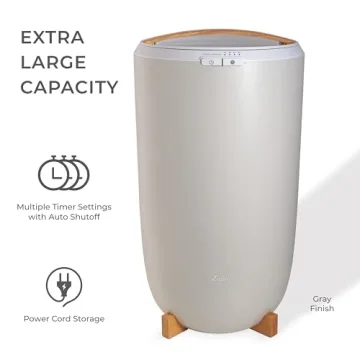 Zadro Large Hot Towel Warmer Bucket Timer Electric Towel Warmer for Bathroom Auto-Shut Off Heated Towel Warmer Spa (Large | 20L | 12" Dia. x 21" Tall, Grey/Bamboo)
