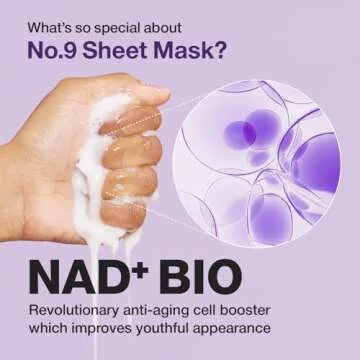 numbuzin No.9 Sheet Mask | NAD+ BIO Lifting-sil Full Face Mask | Improves Double-chin, Jawline, Wrinkles, Neck Lines | Peptides, NAD+, Collagen | Skin Lifting, Firmness | 4 Sheets+Lifting Band
