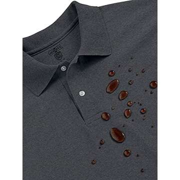 Jerzees Men's SpotShield Stain Resistant Polo Shirts (Short & Long, Short Sleeve-Maroon, 4X-Large