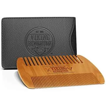 Wooden Beard Comb With Case for Perfect Grooming