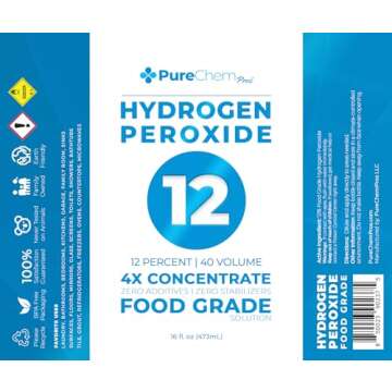 Hydrogen Peroxide 12 Percent (16oz) - Hydrogen Peroxide Cleaner - Dilute and Spray 12% Hydrogen Pero...