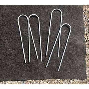 Sandbaggy Galvanized 6-Inch Landscape Staples | Industrial Grade 9 Gauge Steel | Also Called Fabric Pins, Garden Earth Stakes, Lawn Nails | Trusted by Farmers & Homeowners Across The USA (100 Staples)