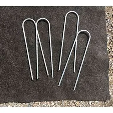 Sandbaggy Galvanized 6-Inch Landscape Staples | Industrial Grade 9 Gauge Steel | Also Called Fabric Pins, Garden Earth Stakes, Lawn Nails | Trusted by Farmers & Homeowners Across The USA (100 Staples)
