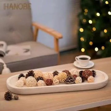 Hanobe Decorative Bowl - Handcrafted Wooden Centerpiece