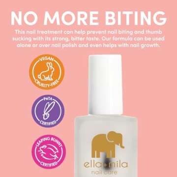 ella+mila "No More Biting" Nail Biting Treatment for Kids: Safe and Effective Nail Biting Prevention and Thumb Sucking Deterrent