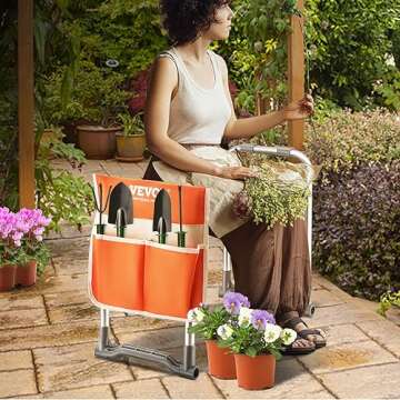 VEVOR Large Folding Garden Kneeler and Seat Heavy Duty, Widened 10" EVA Foam Pad, Portable Garden St...