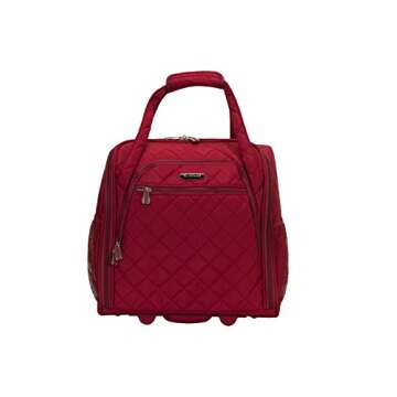 Rockland Melrose Upright Wheeled Underseater Luggage, Red, Carry-On 15-Inch