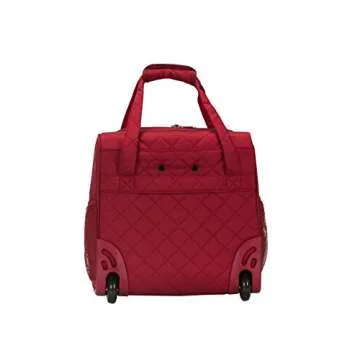 Rockland Melrose Upright Wheeled Underseater Luggage, Red, Carry-On 15-Inch