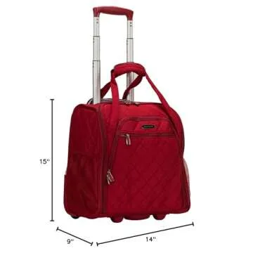 Rockland Melrose Upright Wheeled Underseater Luggage, Red, Carry-On 15-Inch