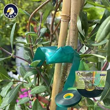 Ugold 8mil Extra Thick 150 Feet x 1/2'' Stretch Plant Tie Tape, Garden Tie Tape for Planting and Grafting, Plant Ribbon for Tomatoes, Grapes and Trees, Green Tie Tape, Garden Stake for Vinyard