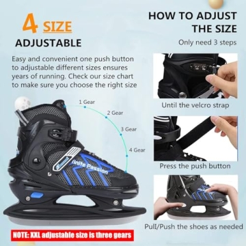 Adjustable Ice Skates for Boys Girls and Beginners