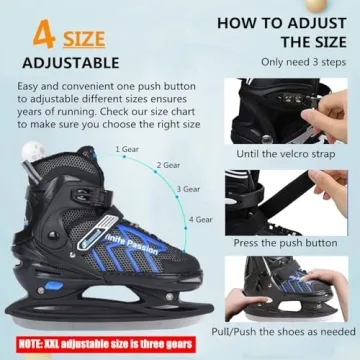 Adjustable Ice Skates for Boys Girls and Beginners