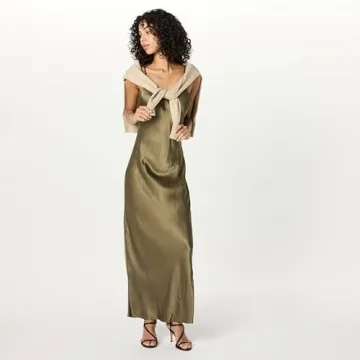 Shop The Drop Women’s Lana Maxi Slip Dress in Bronze Olive