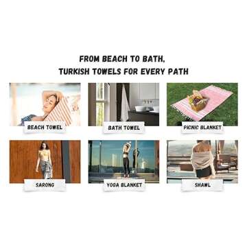 Bazaar Anatolia Turkish Beach Towel 100% Cotton Black Bath Towels Oversized Quick Dry Boho Farmhouse Turkish Towels for Bathroom Sand Free Black Towels Large 71x39 inches - Arpa Black