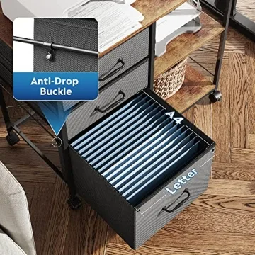 DEVAISE Rolling File Cabinet with Open Storage Shelf