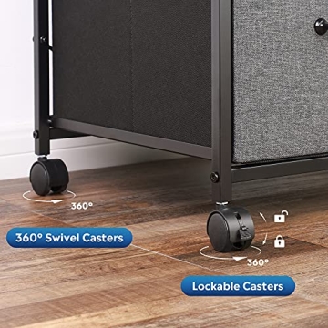 DEVAISE Rolling File Cabinet with Open Storage Shelf