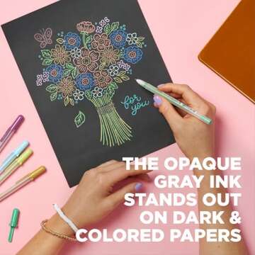 SAKURA Gelly Roll Moonlight 06 Gel Pens - Fine Point Ink Pen for Journaling, Art, or Drawing - Gray Ink - Fine Line - 5 Pack