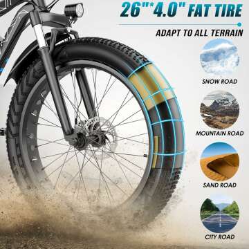 Vivi 26" Fat Tire Electric Mountain Bike 750W
