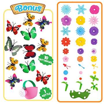 Innorock Flower Garden Building Toys for Girls - Flower Stacking Toys for Toddlers, STEM Toys, School Educational Activity, Kids Crafts, Birthday Gifts for Girls 3 4 5 6 7 8 Year Old Girl Gift