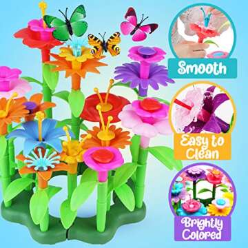 Innorock Flower Garden Building Toys for Girls - Flower Stacking Toys for Toddlers, STEM Toys, School Educational Activity, Kids Crafts, Birthday Gifts for Girls 3 4 5 6 7 8 Year Old Girl Gift