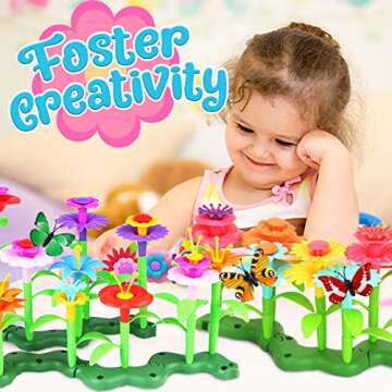 Innorock Flower Garden Building Toys for Girls - Flower Stacking Toys for Toddlers, STEM Toys, School Educational Activity, Kids Crafts, Birthday Gifts for Girls 3 4 5 6 7 8 Year Old Girl Gift