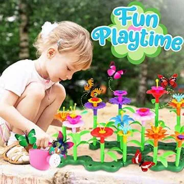 Innorock Flower Garden Building Toys for Girls - Flower Stacking Toys for Toddlers, STEM Toys, School Educational Activity, Kids Crafts, Birthday Gifts for Girls 3 4 5 6 7 8 Year Old Girl Gift