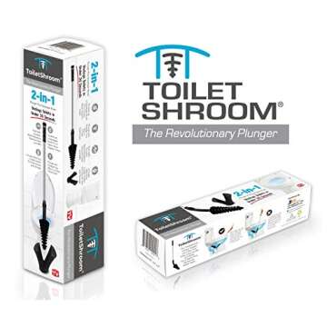 ToiletShroom Revolutionary Plunger, Squeegee, Clog Remover, Drain Cleaner, Bathroom Toilet Dredge To...