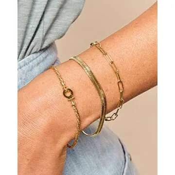 gorjana Women’s Marin Bracelet, 18K Gold Plated, Rope Chain, Parker Clasp