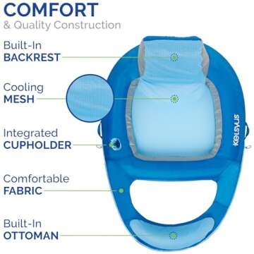 Kelsyus Spring Float Pool Lounger Chair for Relaxation