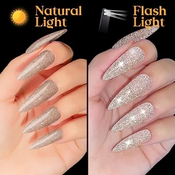 MIZHSE Reflective Glitter Gel Nail Polish Set - 6 Colors