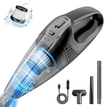 suvnufk Car Vacuum,Portable Car Vacuum Cleaner with 11000PA Suction,DC 12V,0.5L Capacity,High Power,...