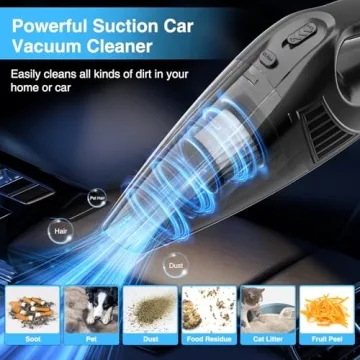 suvnufk Car Vacuum,Portable Car Vacuum Cleaner with 11000PA Suction,DC 12V,0.5L Capacity,High Power,Car Clean,Held Vacuum for Car Pet Home Office