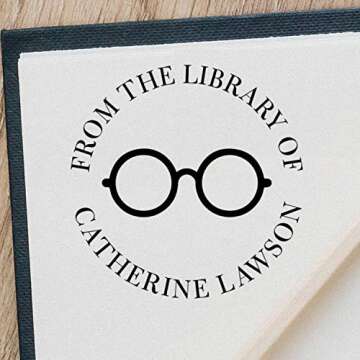 Velaris Personalized Library Stamp from Ex-Libris, Custom Wood or Self-Inking, 7/8" x 2 3/8"