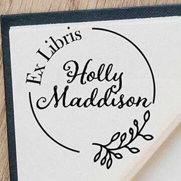 Velaris Personalized Library Stamp from Ex-Libris, Custom Wood or Self-Inking, 7/8" x 2 3/8"