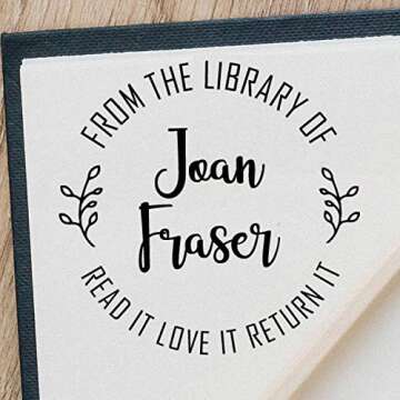 Velaris Personalized Library Stamp from Ex-Libris, Custom Wood or Self-Inking, 7/8" x 2 3/8"