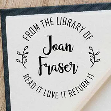 Velaris Personalized Library Stamp from Ex-Libris, Custom Wood or Self-Inking, 7/8" x 2 3/8"