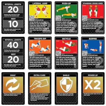 Stack 52 HIIT Interval Workout Game. Designed by Military Fitness Expert. Video Instructions Included. Bodyweight Exercises, No Equipment Needed. Fun and Motivating Training Program.