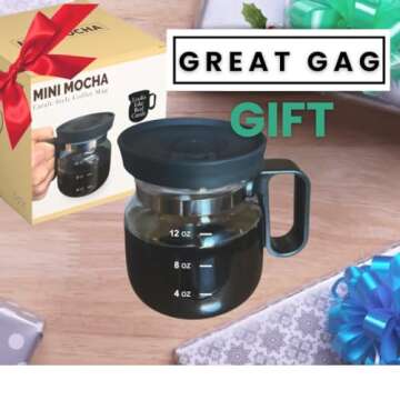 Mini Mocha - Coffee Pot Coffee Mug - 16 oz Funny Coffee Pot Mug - Great Novelty Mug That Friends & Coworkers will love - Makes a Great Gift for Friends