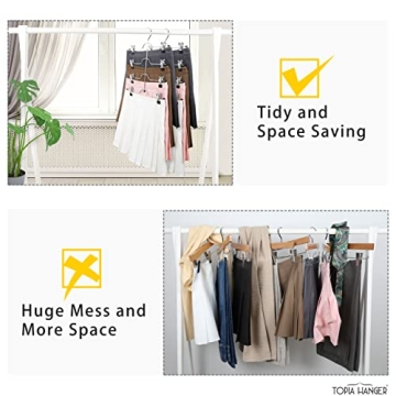 TOPIA HANGER 4 Tier Metal Skirt Hangers for Space Saving