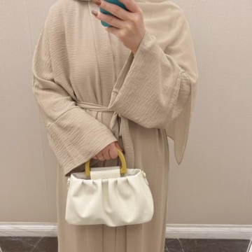 Stylish IBAKOM 2PC Open Abaya And Dress Set