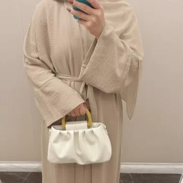 Stylish IBAKOM 2PC Open Abaya And Dress Set