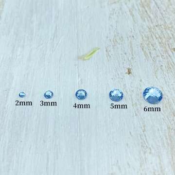 Xinhongo 3000pcs 5mm Resin Flatback Rhinestone Light Blue Round Flatback Rhinestones for Crafts, Bling Glitter Diamond Stone Rhinestone for Bottles, Tumblers, Nail Art, Clothes Shoes