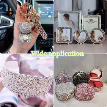 Xinhongo 3000pcs 5mm Resin Flatback Rhinestone Light Blue Round Flatback Rhinestones for Crafts, Bling Glitter Diamond Stone Rhinestone for Bottles, Tumblers, Nail Art, Clothes Shoes