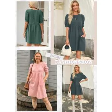 Dokotoo Women's Casual Summer Bubble Sleeve Dress