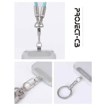 project-cb Phone Tether Tab ×1,Spring Ring ×1,Metal Patch,Universal Phone Lanyard Patch Without Adhesive,Phone Strap Replacement Part for Cell Phone (Silver)