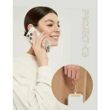 project-cb Phone Tether Tab ×1,Spring Ring ×1,Metal Patch,Universal Phone Lanyard Patch Without Adhesive,Phone Strap Replacement Part for Cell Phone (Silver)