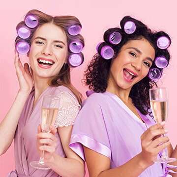 Hair Rollers, Self Grip Hair Curlers for Long Hair, 28Pcs Large Hair Roller Sets with Colored Clips, No heat Salon Hairdressing Curlers Rollers for Women (3 Size)