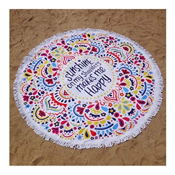 BOBIBI Multicolor Thick Round Beach Towel for Couples