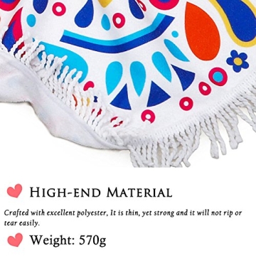 BOBIBI Multicolor Thick Round Beach Towel for Couples